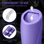 Car Trash Can Bin with Lid-2 Packs Car Garbage Can Cup Holder-Purple Mini Leakproof Vehicle Garbage Bin with 40pcs Trash Bags-Automotive Organizers and Storage for Front Back Seat Accessories