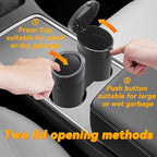 Car Trash Can Bin with Lid, Leakproof Garbage Can for Vehicle, Mini Trash Bin with 90 Attached Trash Bags, Easy to Clean Cup Holder Trash Can for Car, Home, Office