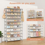 VILICK 11 Tiers Tall Wide Shoe Rack 55 Pairs Large Capacity Sturdy Durable Shoe Rack for Closet Metal Shoe Organizer Shelf wi