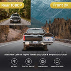 Fitcamx Front 2K+Rear 1080P Dash Cam Adapts for Toyota Tundra 2022-2026 Hybrid & Sequoia 2023-2026 (Gen3), OEM Style, Dual HD