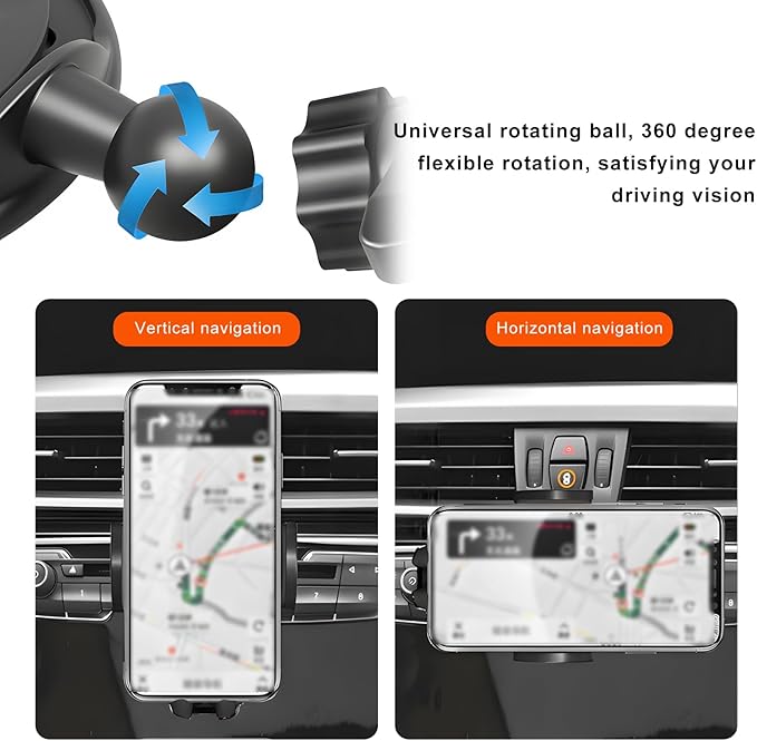 Cell Phone Holder for Car, Hands-Free One Button Release Cellphone Mount for CD Player, 360 Degree Rotatable Auto CD Slot Holder for All Smartphones, Car Accessories