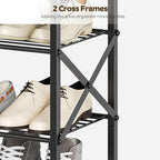 YATINEY 5-Tier Shoe Rack, Shoe Storage for Entryway and Closet, Free Standing Shoe Organizer with Metal Mesh Shelves, 16-20 P