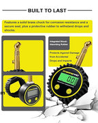 Digital Tire Pressure Gauge for Low Pressure Tires - 0-30 PSI ±0.5% Accuracy, Backlit LCD with 4 Units & Battery Indicator, 360° Swivel Head for Schrader Valve, Fit for ATVs, UTVs, Golf Carts