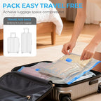 ANBIUX Vacuum Bags for Travel with Rechargeable air Pump, 16 Pack Carry-on Size Compression Packing Bags for Luggage and Suit