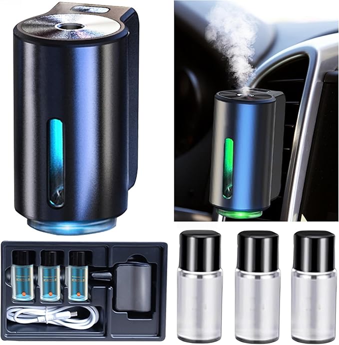 Smart Car Air Freshener, Car Air Freshener Diffuser, Rechargeable Cars Aroma Diffuser, 3 Levels of Adjustable Intelligent Car