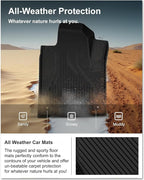 KIWI MASTER Floor Mats & Cargo Mat for 2014-2023 Jeep Cherokee (Not Grand Cherokee), Custom Fit All Weather Car Mats, Heavy Duty TPE Floor Liners, Front & Rear & Tray Trunk Mat Set, Black