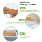 ANTOWIN Bamboo Drawer Dividers Organizers, Drawer Separators Splitter,17-22 inches Long Adjustable Spring-loaded Organizer fo