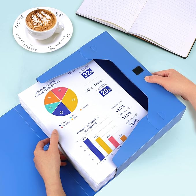 HUA JIE A4 Storage File Boxes Plastic Archives Cases with Lid, File Folder Organizer Document Filing Box for office,31×7.5×23