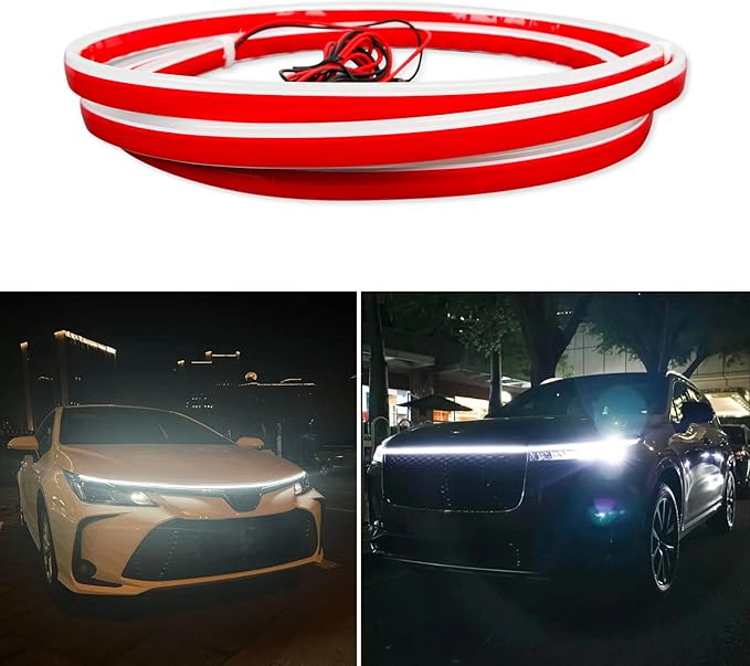 DREAMIZER 71" Dynamic Scan Start Up Car LED Under Hood Light Strip Glow Daytime Running Light(White)