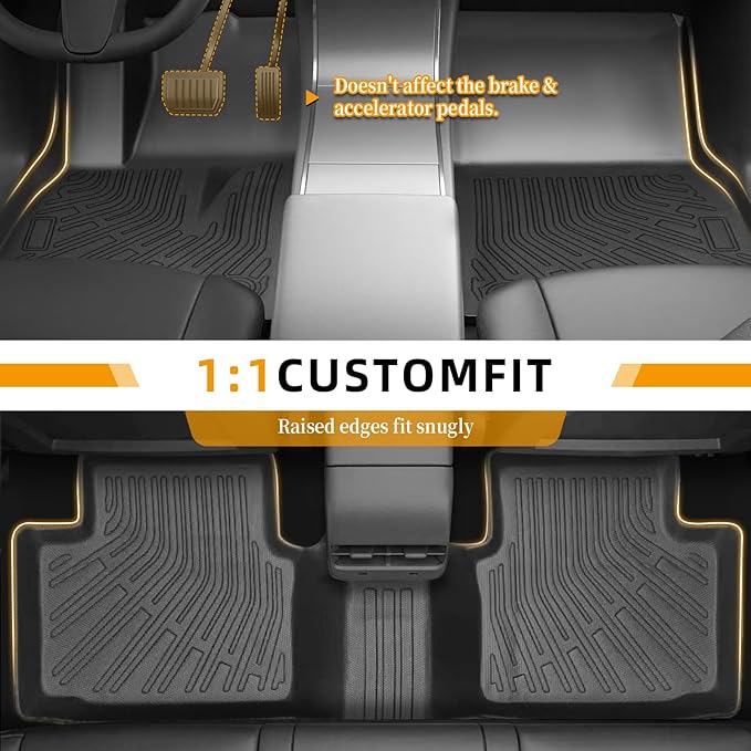 Floor Mats for Chevy Malibu 2013 2014 2015, Also for 2016 Chevrolet Malibu Limited, 8th gen Malibu Floor Mats for Malibu LS LT LTZ Eco, 1st & 2nd Row & Cargo Liner, TPE Anti-Slip Waterproof Duty