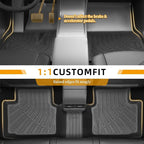 Floor Mats for Chevy Malibu 2013 2014 2015, Also for 2016 Chevrolet Malibu Limited, 8th gen Malibu Floor Mats for Malibu LS LT LTZ Eco, 1st & 2nd Row & Cargo Liner, TPE Anti-Slip Waterproof Duty