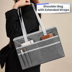 File Organizer Box, Portable Tote Bag Hanging Filing Box Desktop File Folder Document Storage Organizer with Pockets and Hand