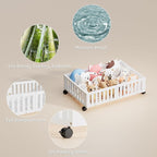 Bamboo Under Bed Storage with Wheels,Rolling Underbed Shoe Organizer Box for Shoes,Blankets,Toys,Clothes Container Space-Savi