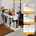 2 Pack Under Sink Organizers and Storage, 2-Tier Sliding Cabinet Organizer Drawer for Bathroom and Kitchen – Multi-Purpose Ca