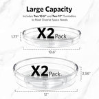 Delamu 2 Sets of 2-Tier Multi-Purpose Bathroom Under Sink Organizers and LAMU 4 Pack Lazy Susan Organizer Clear