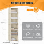 Hanging Closet Organizer, Easy Mount Foldable 6-Shelf Hanging Closet Wardrobe Storage Shelves, Clothes Handbag Shoes Accessor