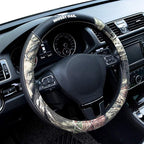 Mossy Oak Camo Steering Wheel Cover, Universal 15 inch - Made with Premium PVC Leather and Cotton Fabric - Official Licensed 