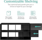 Best Choice Products 8-Cube Storage Organizer, 13.5in Shelf Opening, Bookcase, Display Shelf, Customizable w/ 2 Removable Bac
