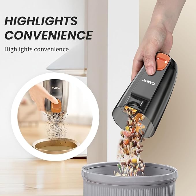 Candy Corded Stick Vacuum Cleaner, Powerful Suction Handheld Vacuum with One-Click Dust Disposal, 3-in-1 Use for Hard Floor, 