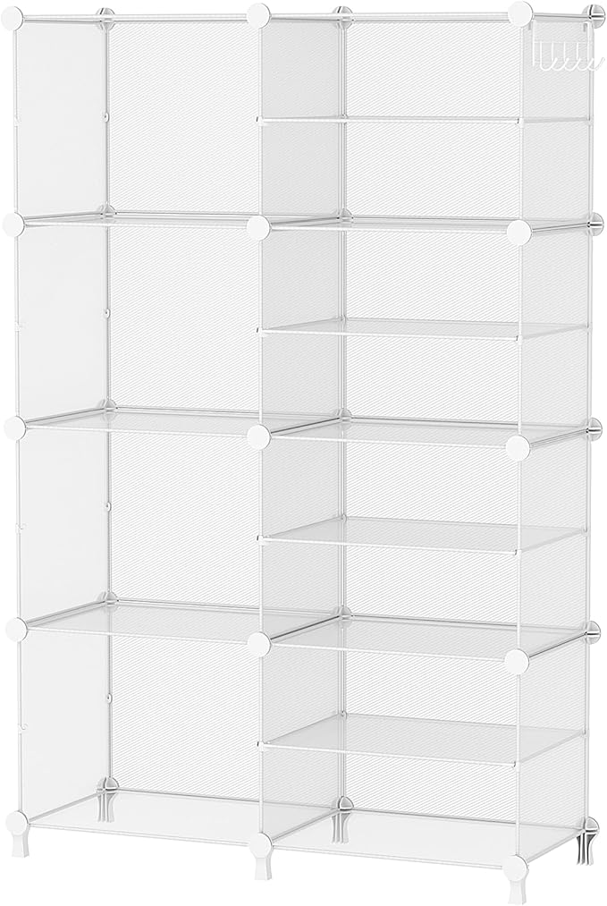 AWTATOS Closet Organizer 8 Cube Storage Shelves Clothes Organizers Closet Storage Stackable Cubby Shelving for Closet Bedroom