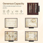 HOOBRO Jewelry Box for Women, Wooden Jewelry Organizer with Transparent Window, 4-Layer Jewelry Organizer Box, Jewelry Holder
