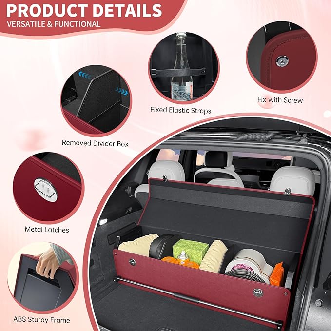Car Trunk Organizer for Honda CR-V 2017-2022, Collapsible Sturdy Trunk Storage Container with Lid and Handle Large Leather Car