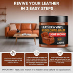 Leather Recoloring Balm - Scratch Repair & Color Restore Kit for Faded Leather, Couch & Car Seats - 10OZ Leather Restorer Bal