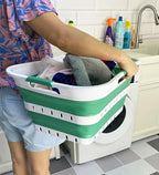 SAMMART 42L (11 gallon) Collapsible Plastic Laundry Basket - Foldable Pop Up Storage Container/Organizer - Space Saving Hampe