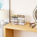 Yieach 12 Pack Clear Stackable Storage Drawers,2.2'' Acrylic Drawer Organizers for Countertop,Office Supply Organizer and Mak