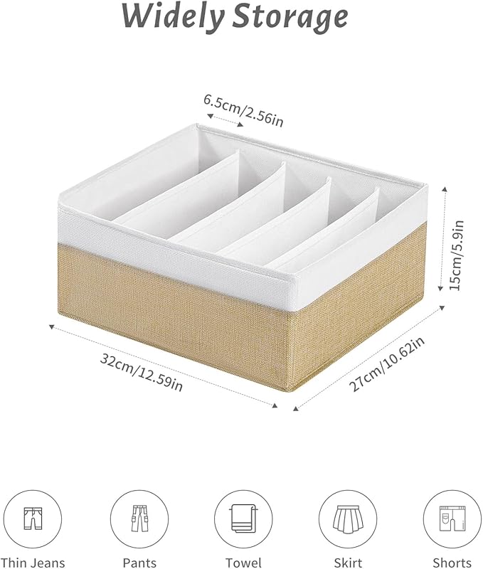 Jeans Drawer Organizers for Clothing,5 Grids Compartment Wardrobe clothes organizer,Fabric Washable Closet Organizers and Sto