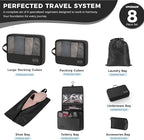 Ultralight Compression Packing Cubes, 3 Set Lightweight Travel Packing Organizer for Suitcase, Double-Zipper Packing Cubes wi