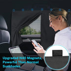 Car Window Shades for Large Windows, Magnetic Car Sun Shade for Baby, Blackout/See Through Option, Back Side Window Covers, Auto Window Curtains for SUV