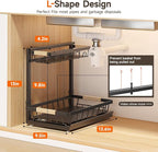 Sevenblue 2 Packs Under Sink Organizer, Height Adjustable 2 Tier Under Kitchen Sink Organizer, Multi-Purpose Storage Shelf fo