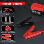 Battery Jump Starter Jumper Cable Clamps for Milwaukee M18 18V, 8AWG 6.3FT Auto Booster Cable for Jump Starting Car Cable Power Tool Line(Battery not Included)