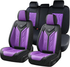 Coverado Car Seat Covers Full Set, Car Seat Protectors Leather Seat Covers for Cars, Automotive Seat Covers Car Accessories U