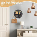 Key Holder for Wall, Key and Mail Holder Organizer with - Key Holder Wall Mount - Round Wooden Rustic Home Decor for Entryway