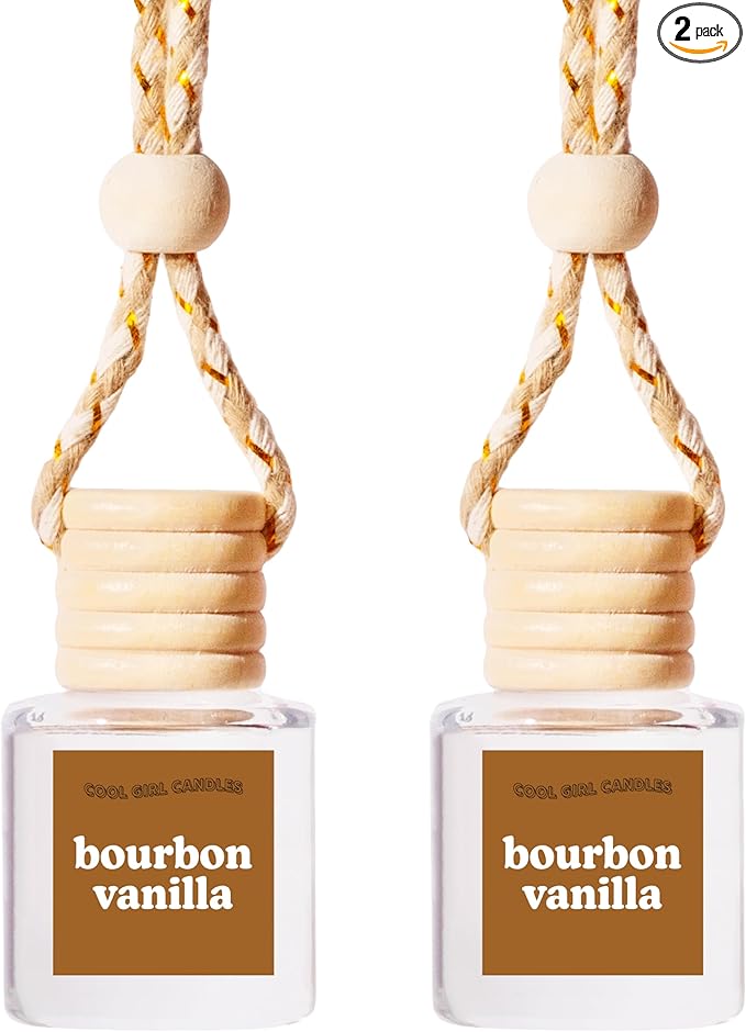COOLGIRLCANDLES Bourbon Vanilla Car Air Hanging Fragrance Oil Diffuser Car Air Freshener Diffuser for Essential Oils, Scents 