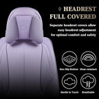 Coverado Universal Seat Covers Front, Universal Seat Covers for Cars, 2-Pack Waterproof Nappa Leather Car Seat Covers with He