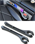 Car Seat Gap Filler, Leather Car Gap Filler Universal Fit for Most Cars and Trucks, Fill The Gap Between Seat and Consoles, Prevents Things from Falling Out, Pack of 2 PCS (Black)