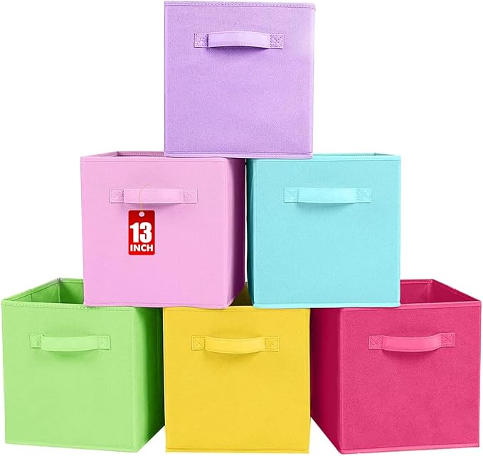 ShellKingdom Storage Bins, Foldable Fabric Storage Cubes And Cloth Storage Organizer Drawer For Closet And Toys Storage, 13 X