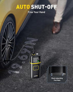 AUXITO AS1 Tire Inflator Portable Air Compressor - 150PSI Bike Pump 1Min Fast Inflate with Tire Pressure Gauge, 5200 mAh, LED Light, Car Accessories Air Pump for Auto, Moto, Bike Car Gifts for Men