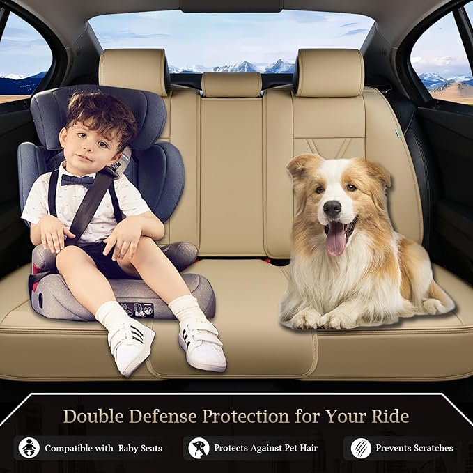 FLORICH Rear Seat Covers Leather Car Seat Covers Waterproof Back Seat Cover Automotive Seat Covers Universal Seat Cushion Pro