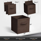 Sorbus 13 Inch Storage Bins - Sturdy Collapsible Fabric Storage Cubes with Handle - 8 Foldable Baskets for Organizing Clothes