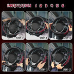 Ventilated Heart-Shaped Steering Wheel Cover with Anti-Slip Leather Grip. Compatible with Ford, Toyota, Honda, Nissan, and Ch
