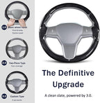 Steering Wheel Cover for Tesla Model 3(2017-2023) Model Y(2020-2024), Steering Wheel Accessories for Tesla Model 3/ Y