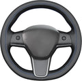 MEWANT Hand Stitched Steering Wheel Cover for Tesla Model 3 2017-2023 / Model Y 2020-2023 for Tesla Model 3/Y Accessories
