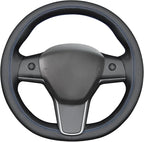 MEWANT Hand Stitched Steering Wheel Cover for Tesla Model 3 2017-2023 / Model Y 2020-2023 for Tesla Model 3/Y Accessories