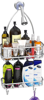 Simple Houseware Bathroom Hanging Shower Head Caddy Organizer, Chrome (22 x 10.2 x 4.2 inches)