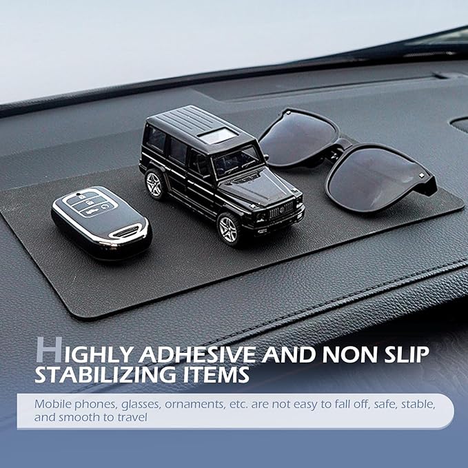 leechio 1 PC Car Dashboard Non Slip Mat, Universal Dash Rubber Pad, Lengthen High Temperature Resistant Central Control Instr