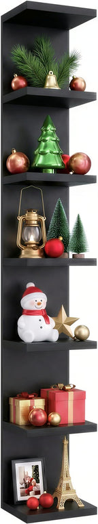 7 Tier Wall Shelf Unit & Lack Shelf, Versatile Floating Shelves for Wall, Bedroom Book Shelf, Vanity Display Shelves, Tall De